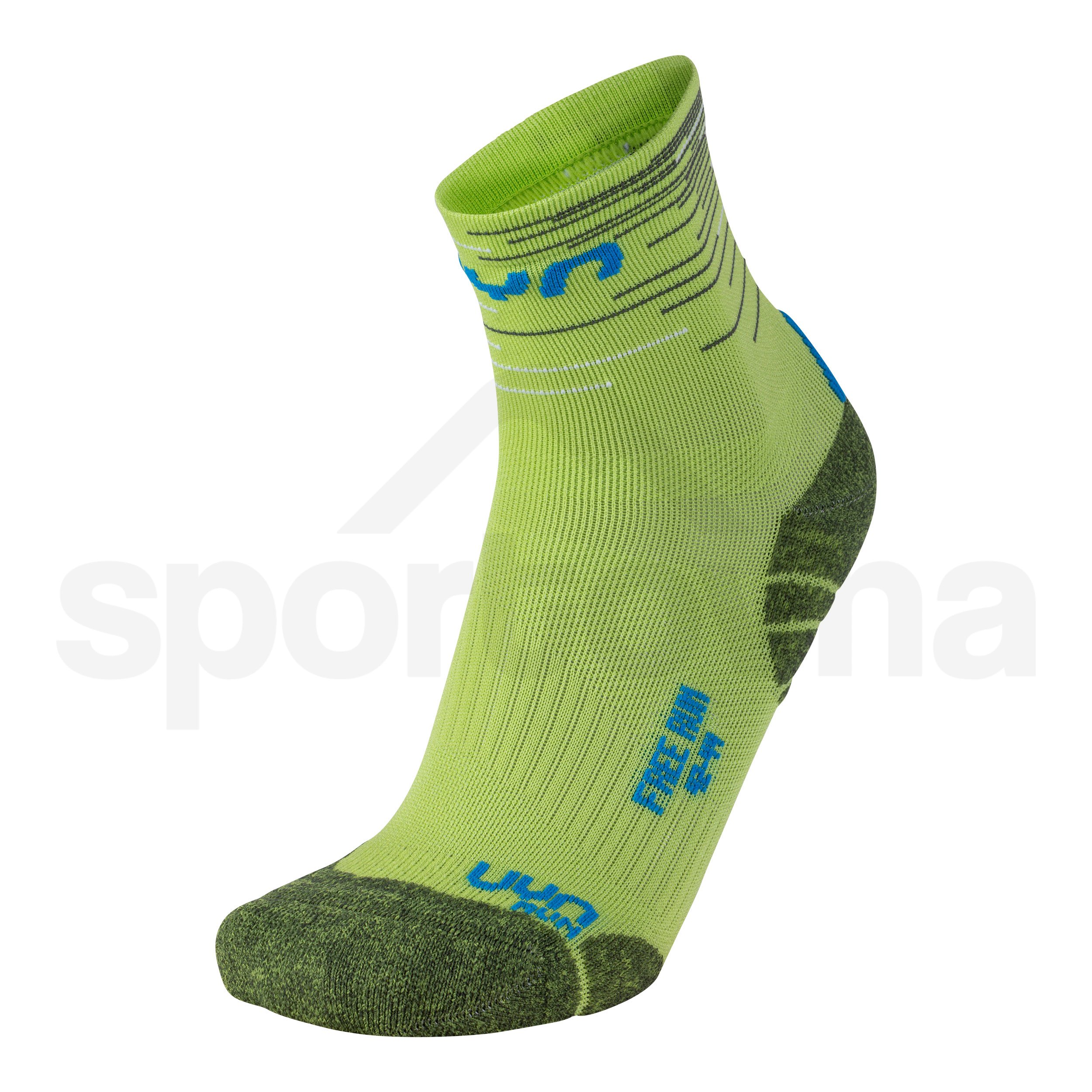 Pánské ponožky UYN FREE RUN SOCKS 2 PÁRY - černá/zelená