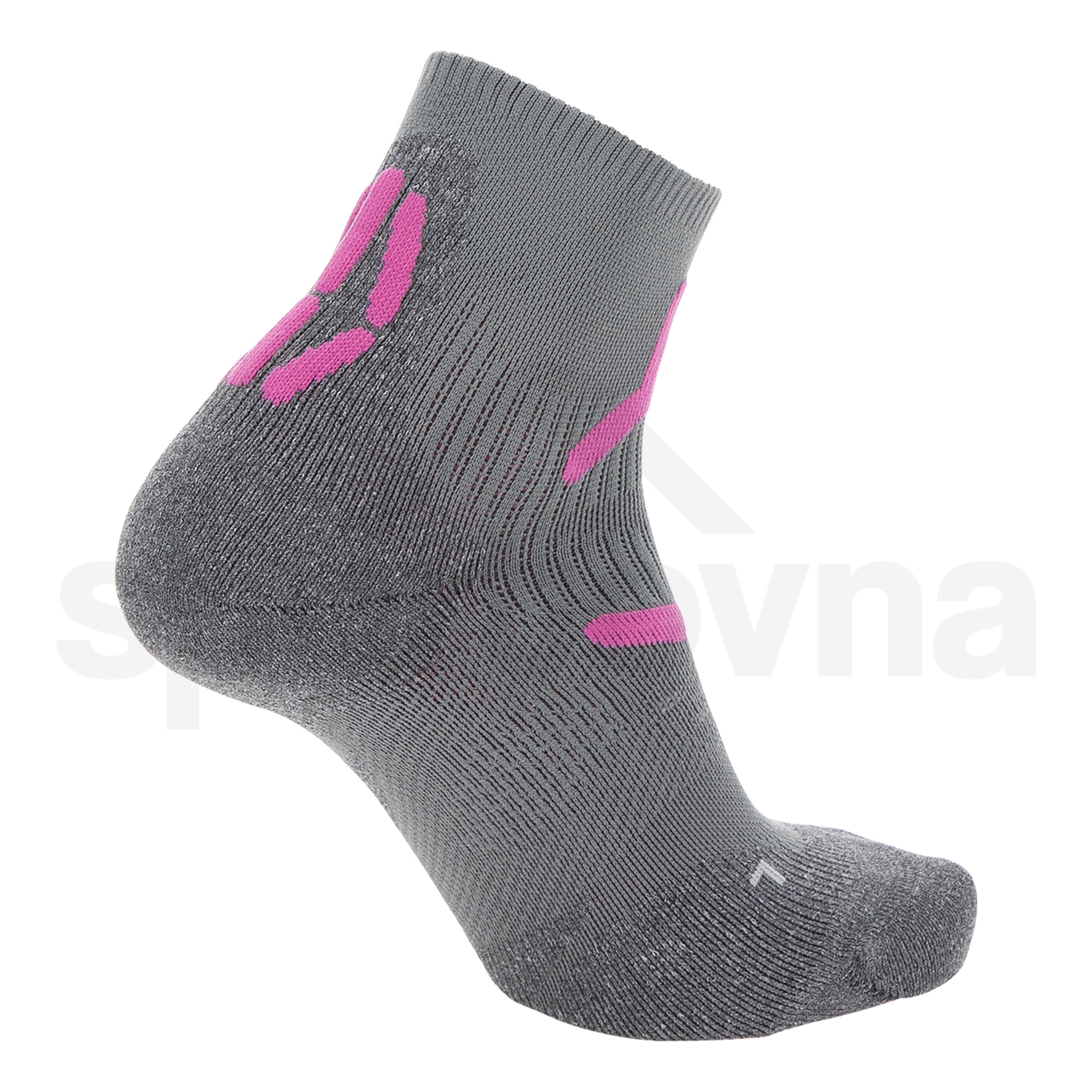 Dámské ponožky UYN TREKKING 2IN LOW CUT SOCKS - šedá/růžová