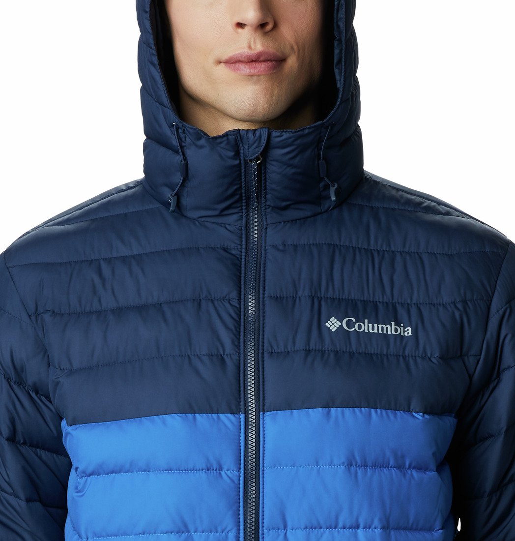 Bunda Columbia Powder Lite™ Hooded Jacket M - modrá