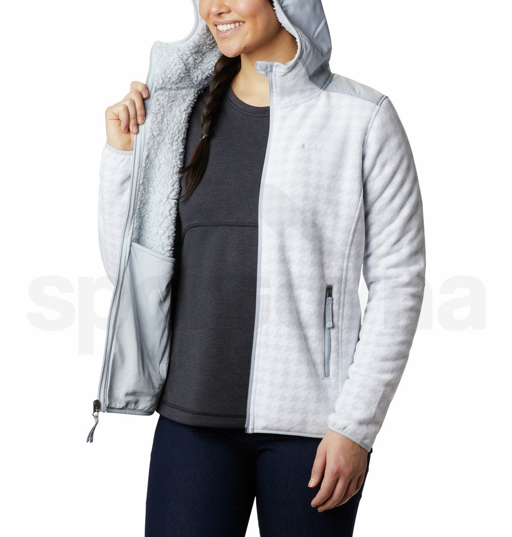 Mikina Columbia Winter Pass™ Print Fleece Full Zip W - bílá/šedá