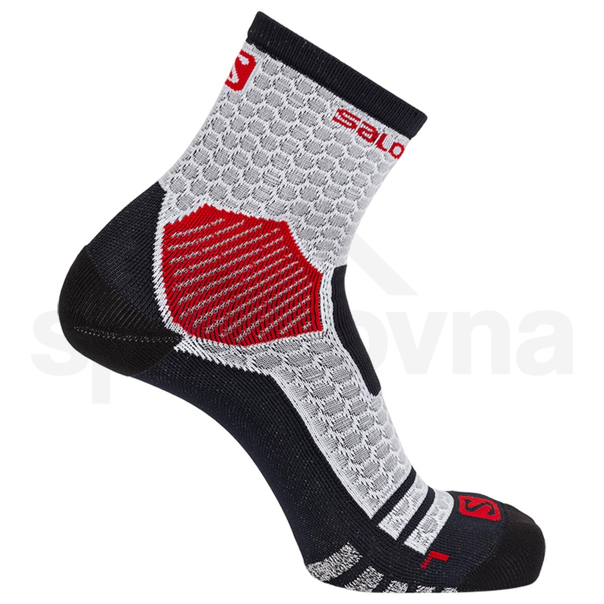 Ponožky Salomon NSO LONG RUN CREW - bílá/červená