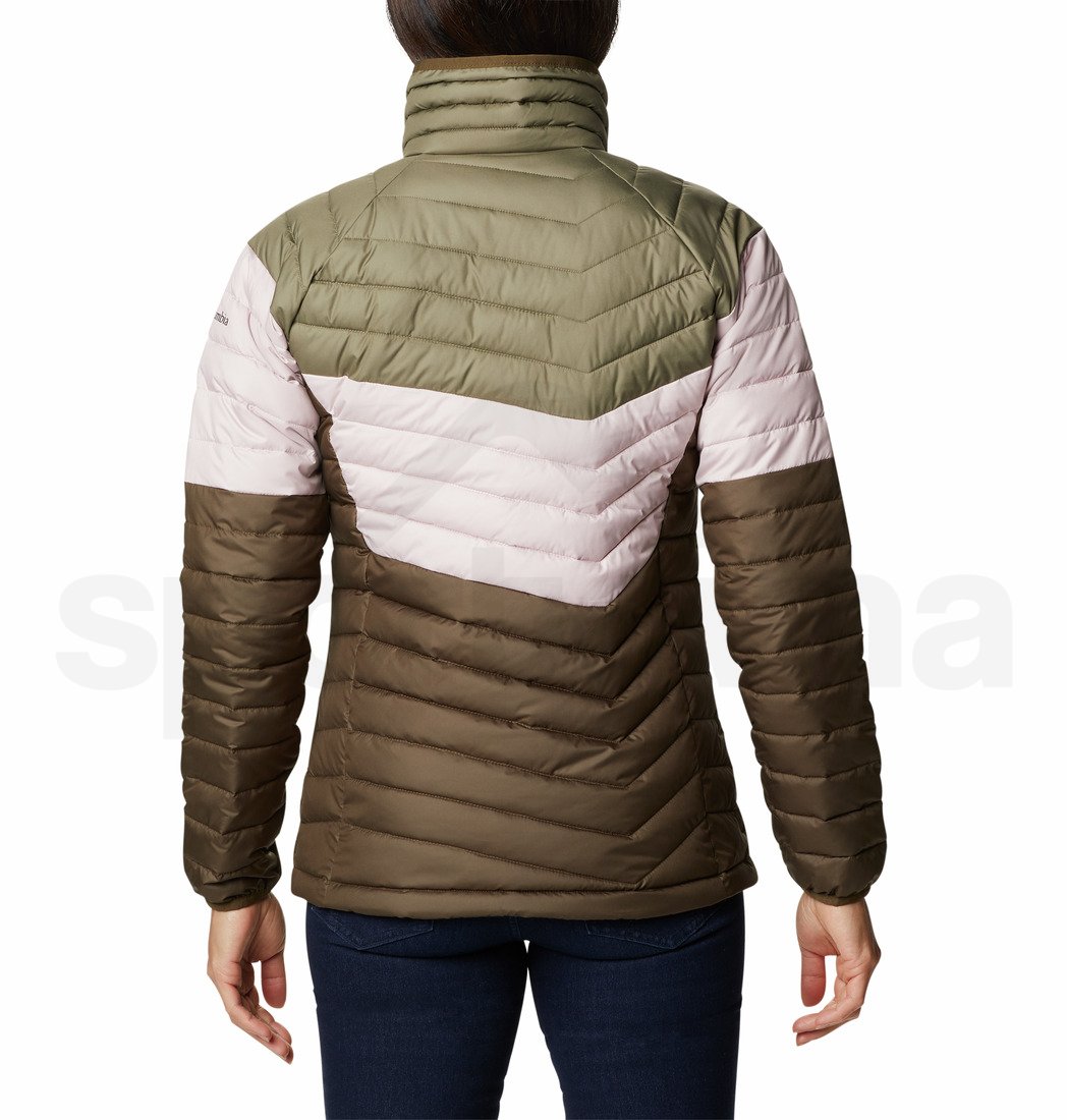 Bunda Columbia Powder Lite™ Blocked Jacket W - zelená/růžová