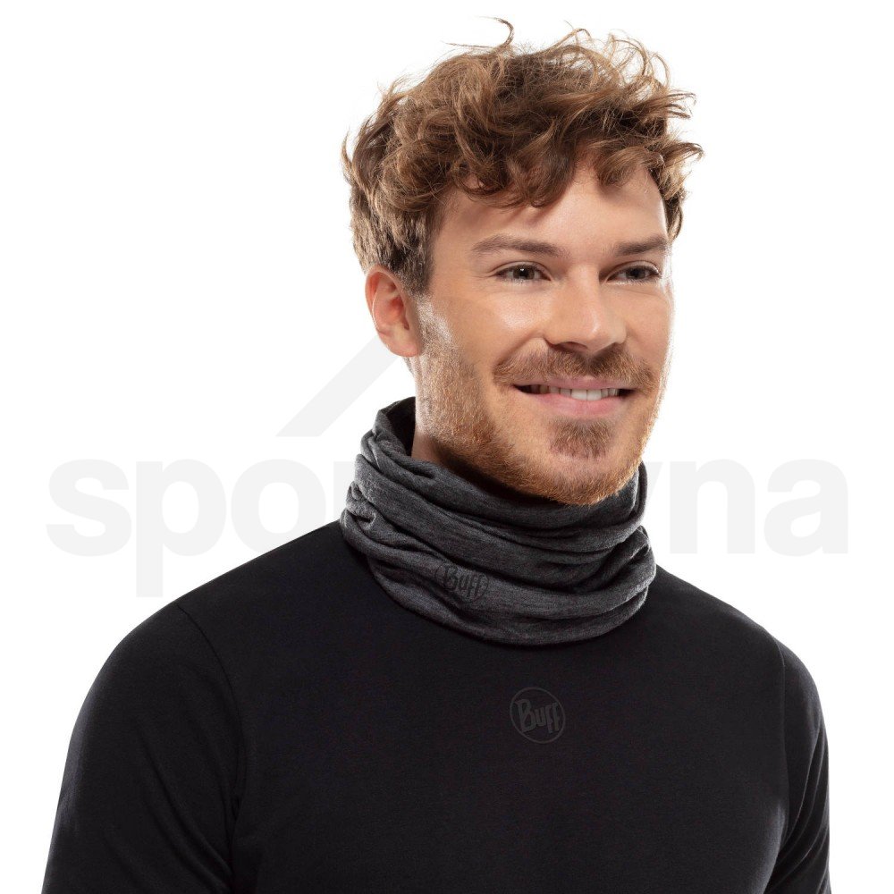 Buff Wool Lightweight Neckwarmer - čierna