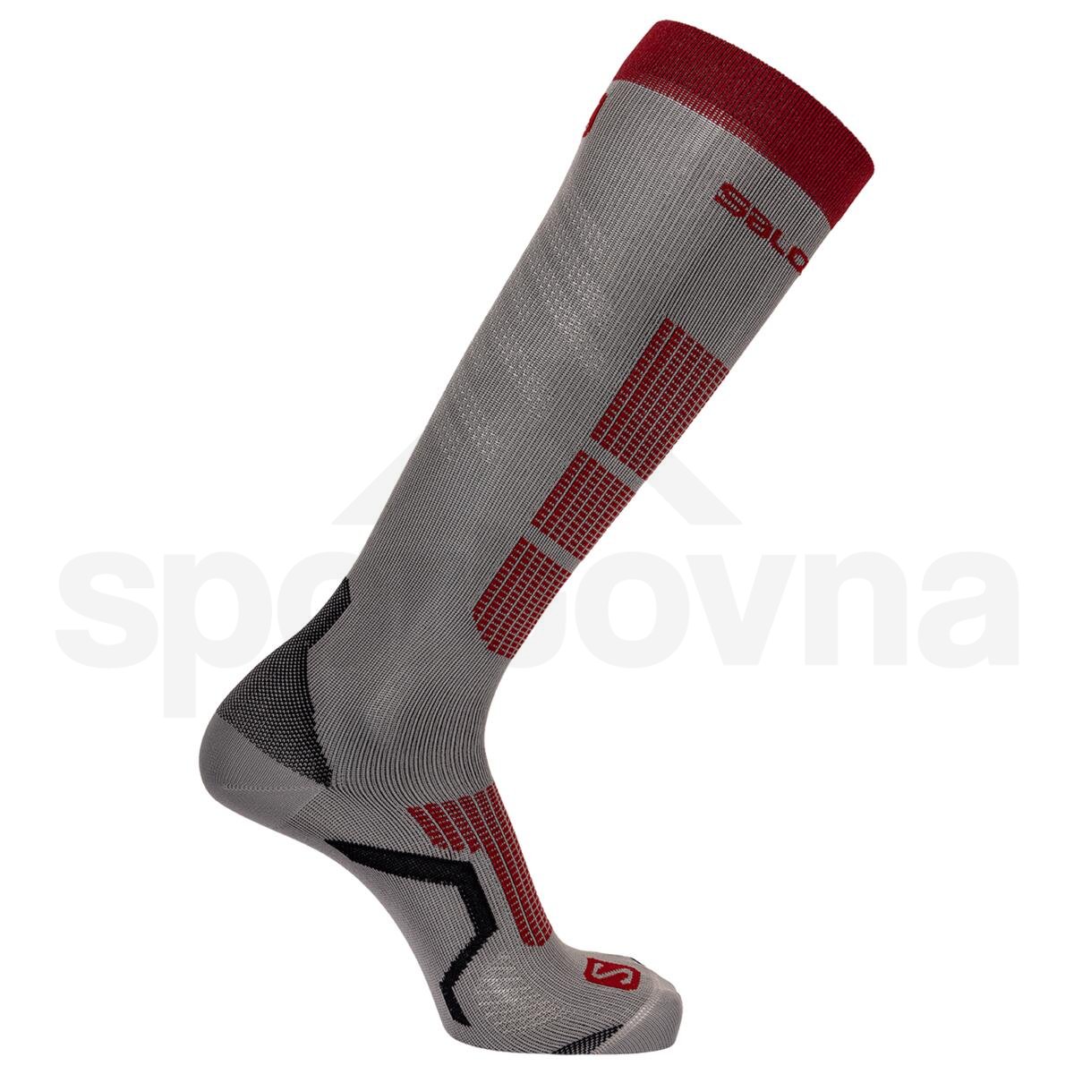 Ponožky Salomon S/PRO - šedá/červená