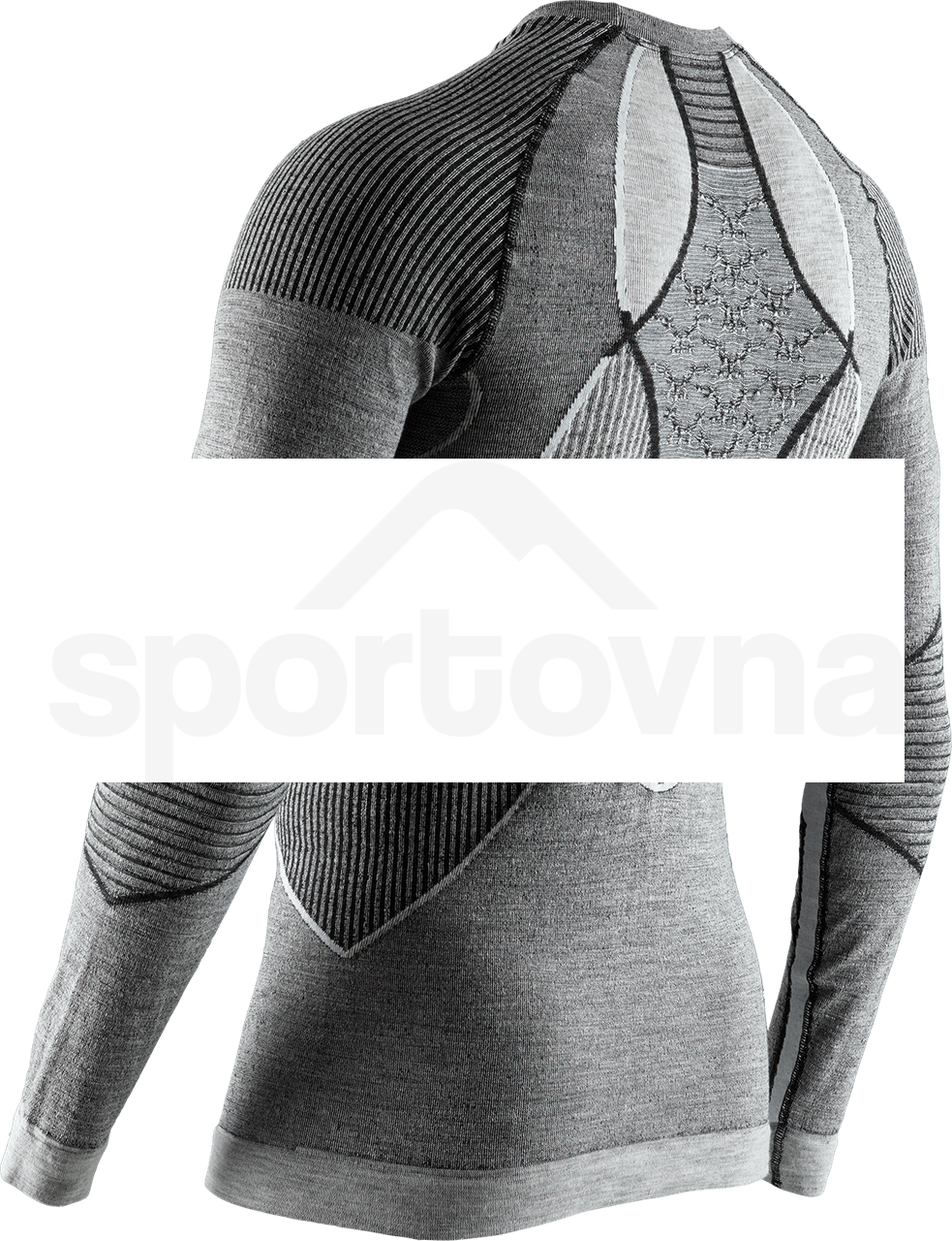 Tričko X-Bionic Apani 4.0 Merino Shirt Round Neck LG SL M - černá/šedá/bílá