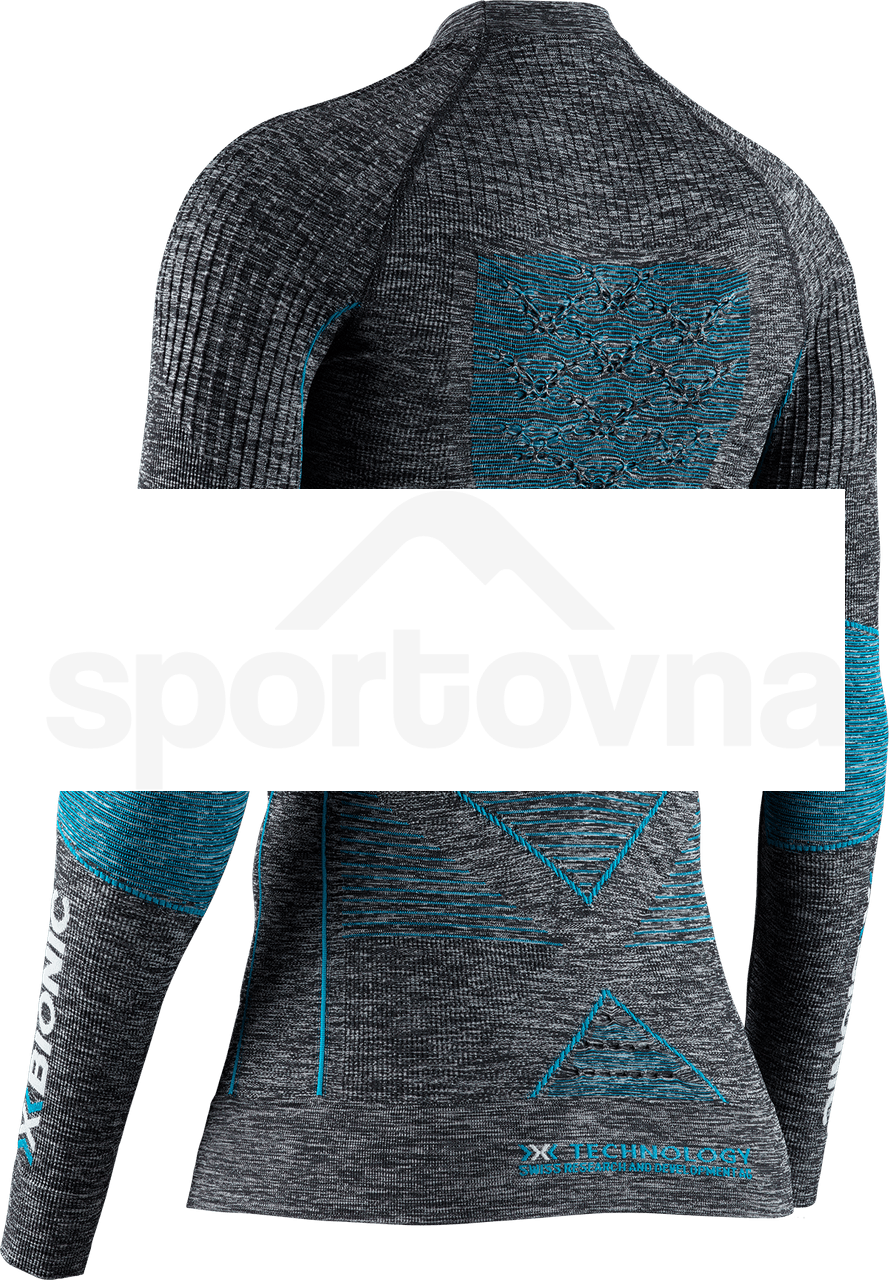 Tričko X-Bionic Energy Accumulator 4.0 Melange Shirt Round Neck LG SL W - šedá/modrá