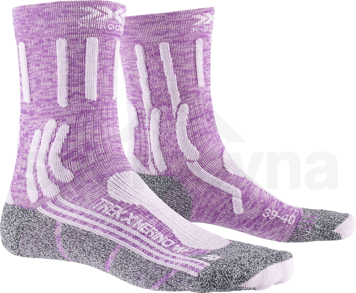 Ponožky X-Bionic X-SOCKS® Trek X Merino W - růžová/šedá