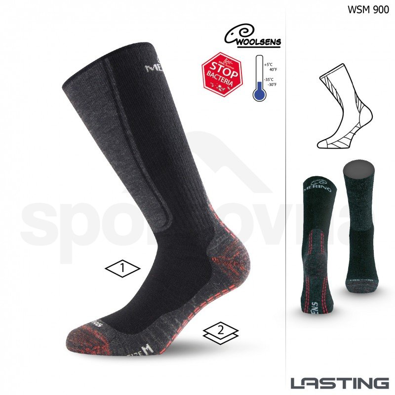 Ponožky Lasting WSM 900 - černá