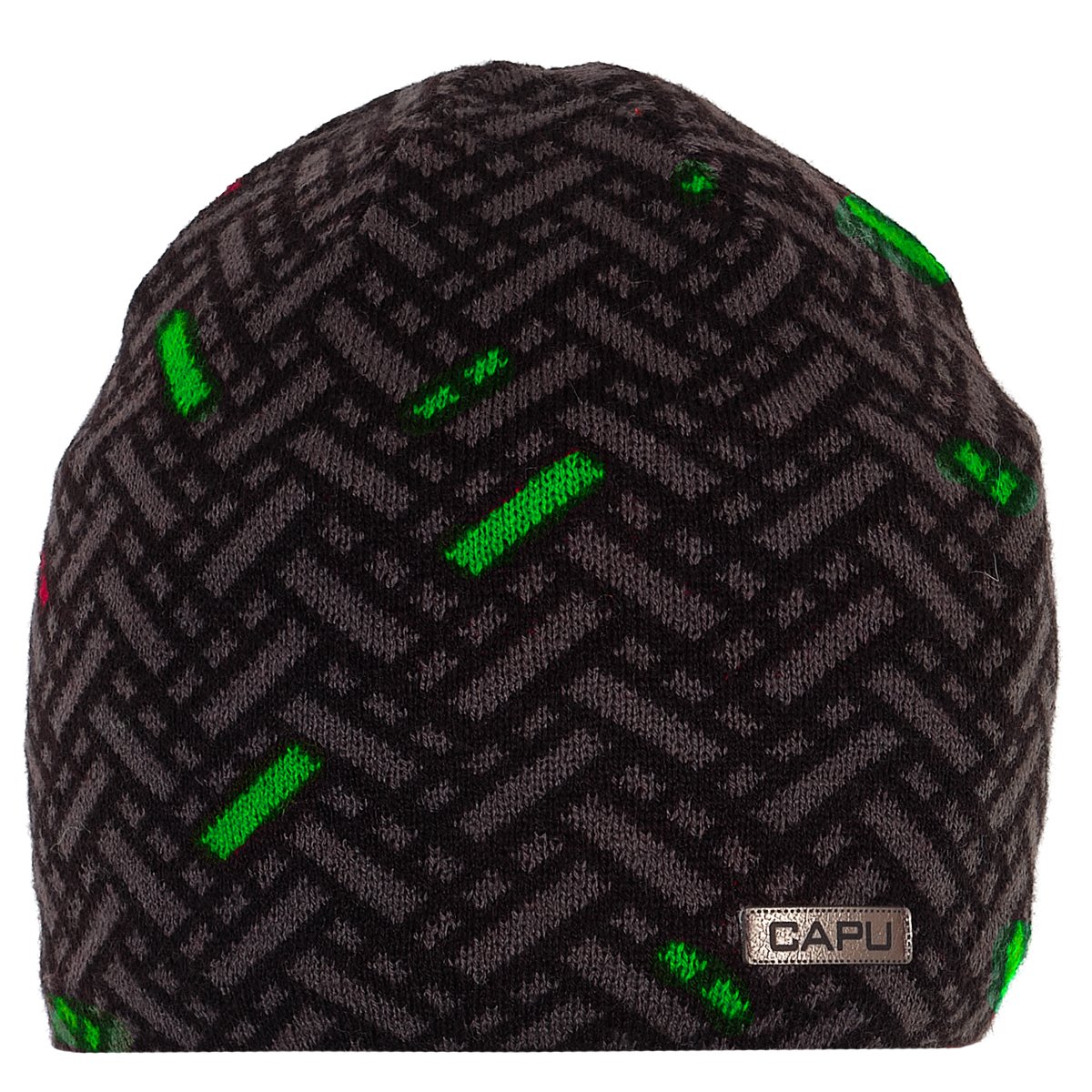Čepice Capu 1662E M - šedá/černá/zelená