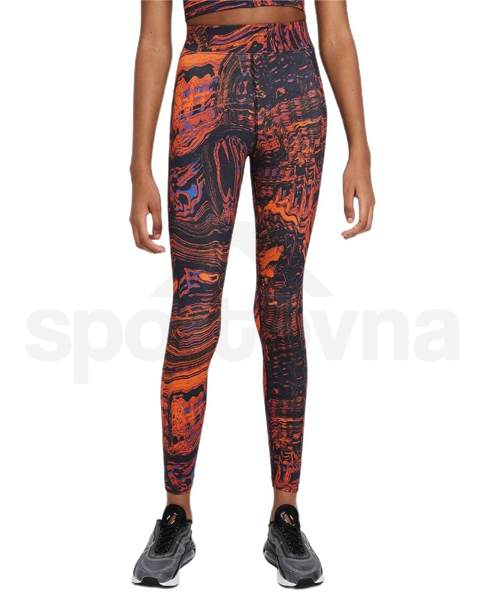 Legíny Nike AOP Print W - černá/oranžová