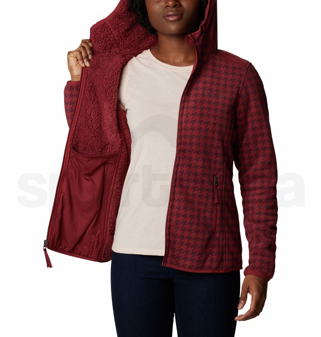 Mikina Columbia Winter Pass™ Print Fleece Full Zip W - červená/černá