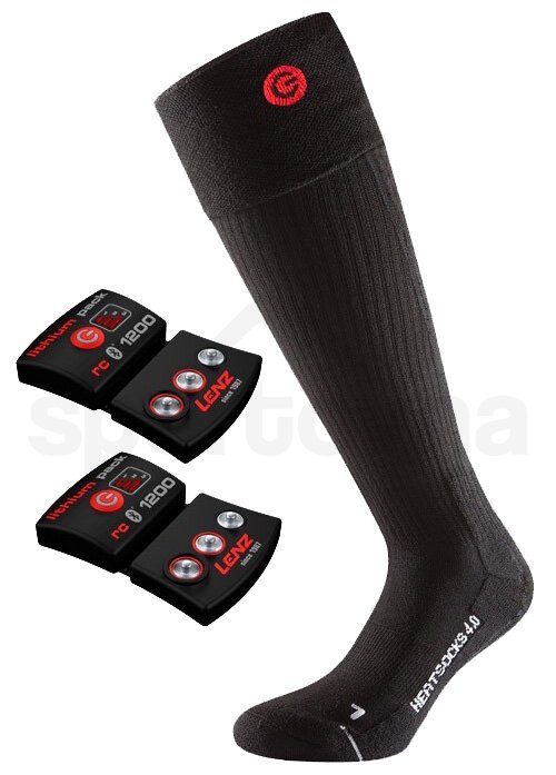 Set vyhřívané ponožky+ baterie Lenz - černá