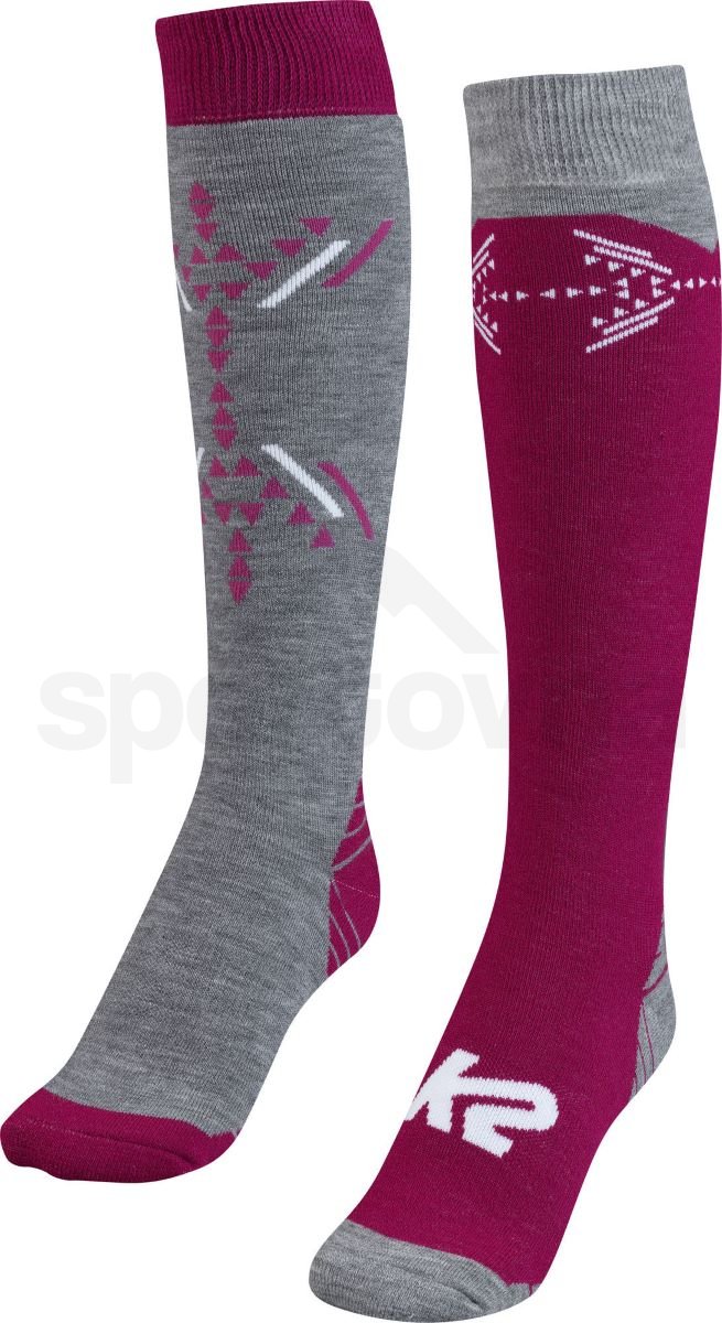 Ponožky K2 Nordica W - šedá/růžová