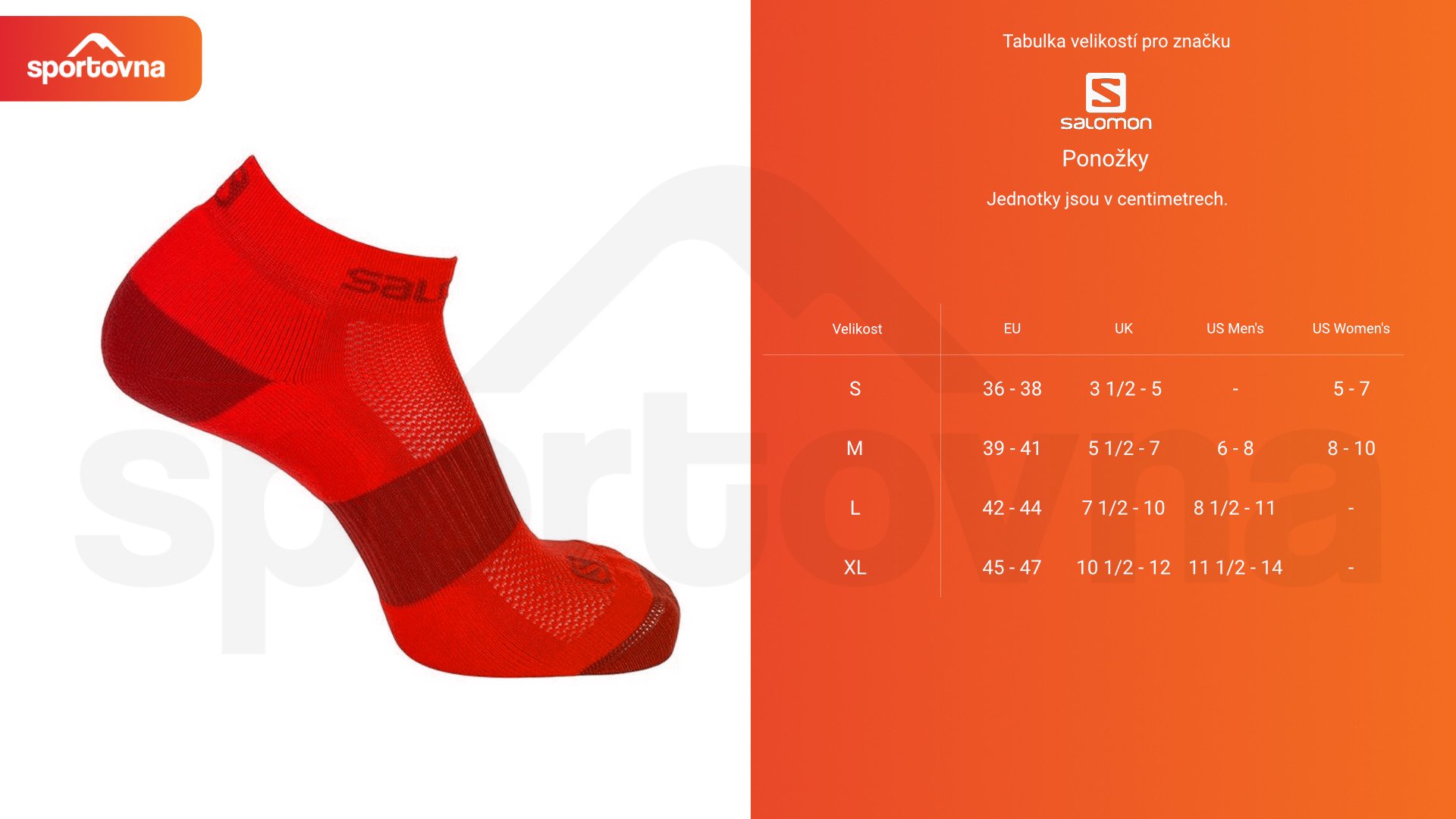 Ponožky Salomon SPEED SUPPORT - červená/šedá