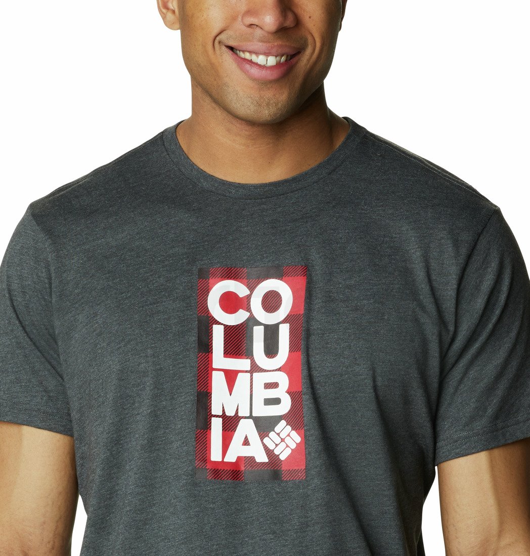 Tričko Columbia Trek™ Logo Short Sleeve M - šedá/červená