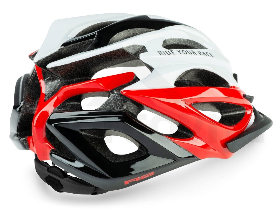 Cyklo helma R2 Pro-tech - černá/bílá/červená