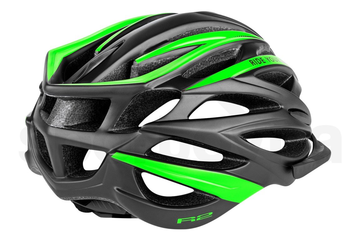 Cyklo helma R2 Arrow - černá/zelená