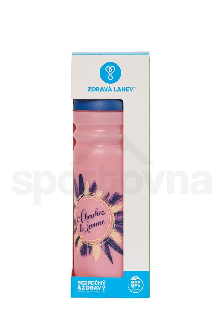 Zdravá lahev Peříčka (700ml) - růžová