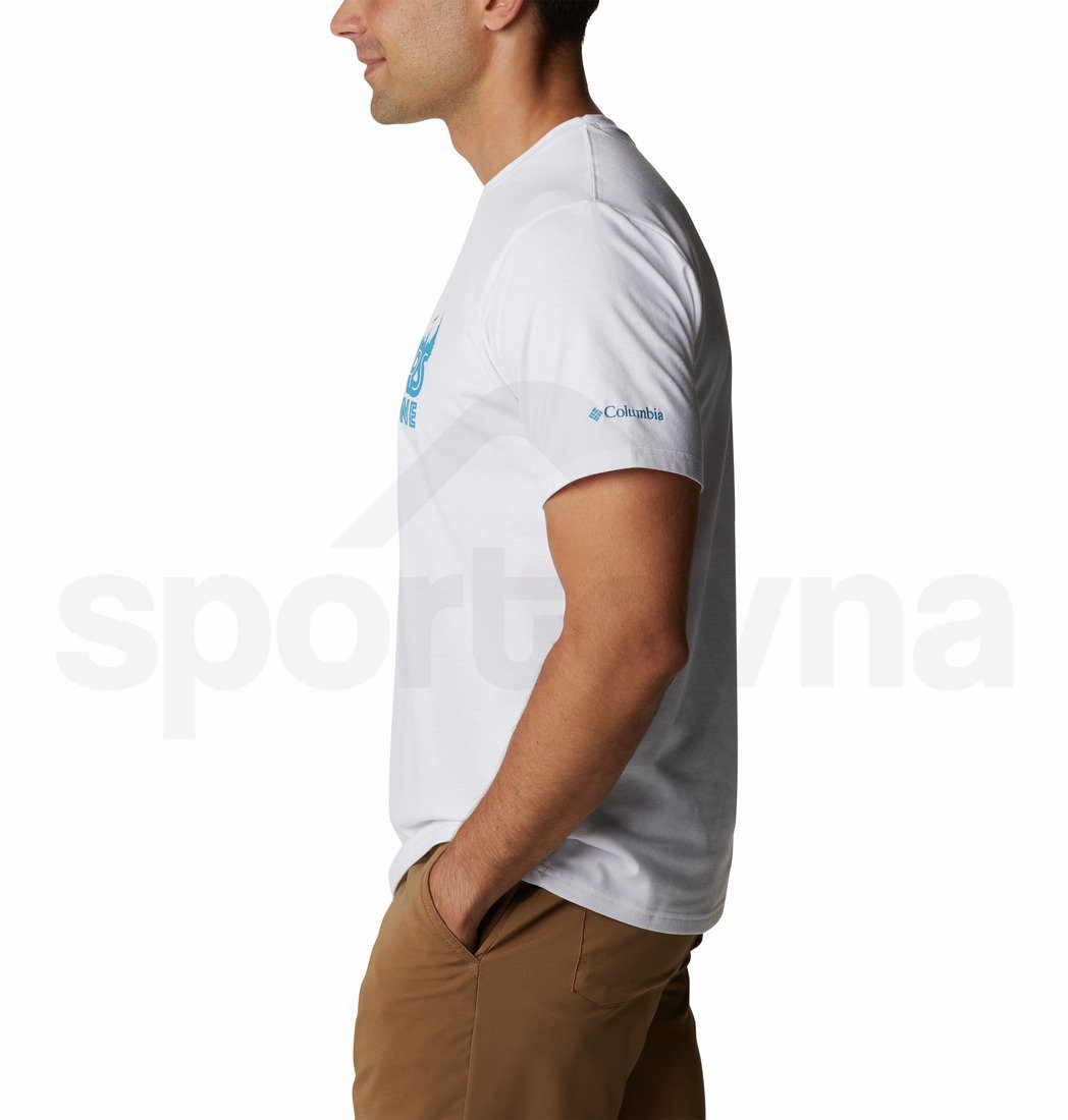 Tričko Columbia Men's Sun Trek™ Short Sleeve Graphic Tee - bílá/modrá