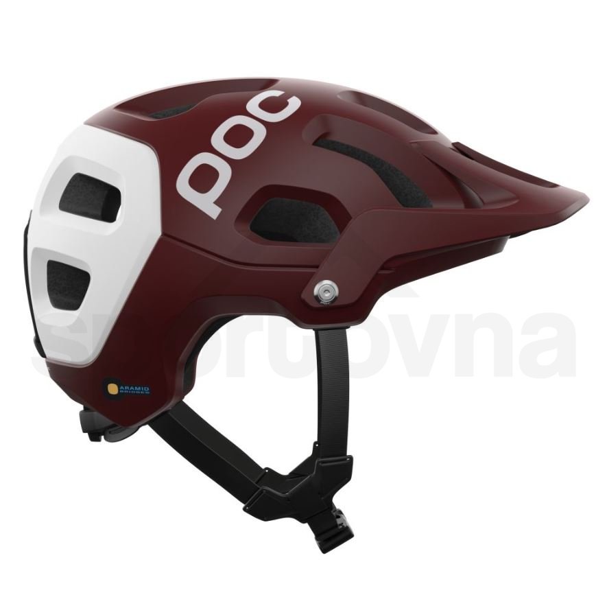 Cyklo helma POC Tectal Race MIPS Garnet - červená/bílá