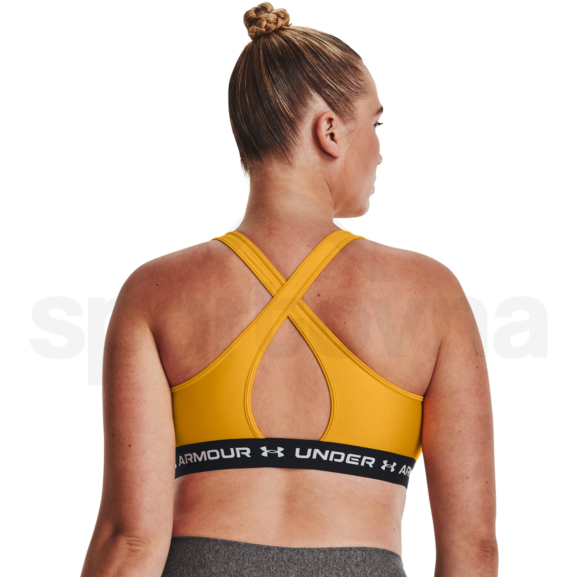 Podprsenka Under Armour UA Crossback Mid Bra W - žlutá