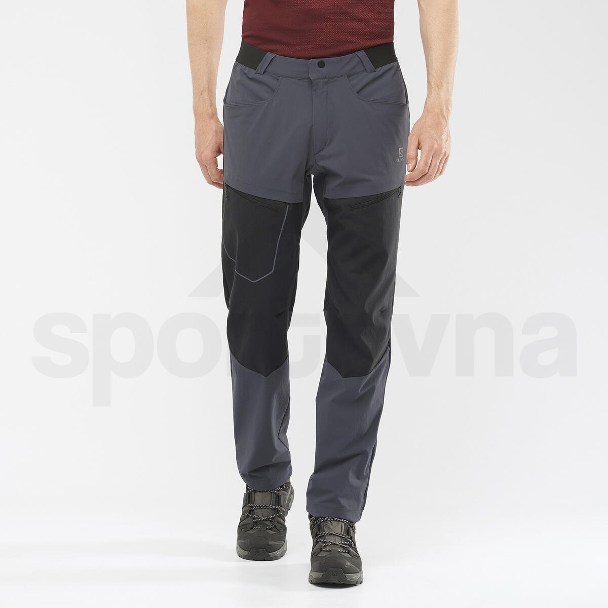 Kalhoty Salomon WAYFARER SECURE M - šedá/černá (standardní délka)