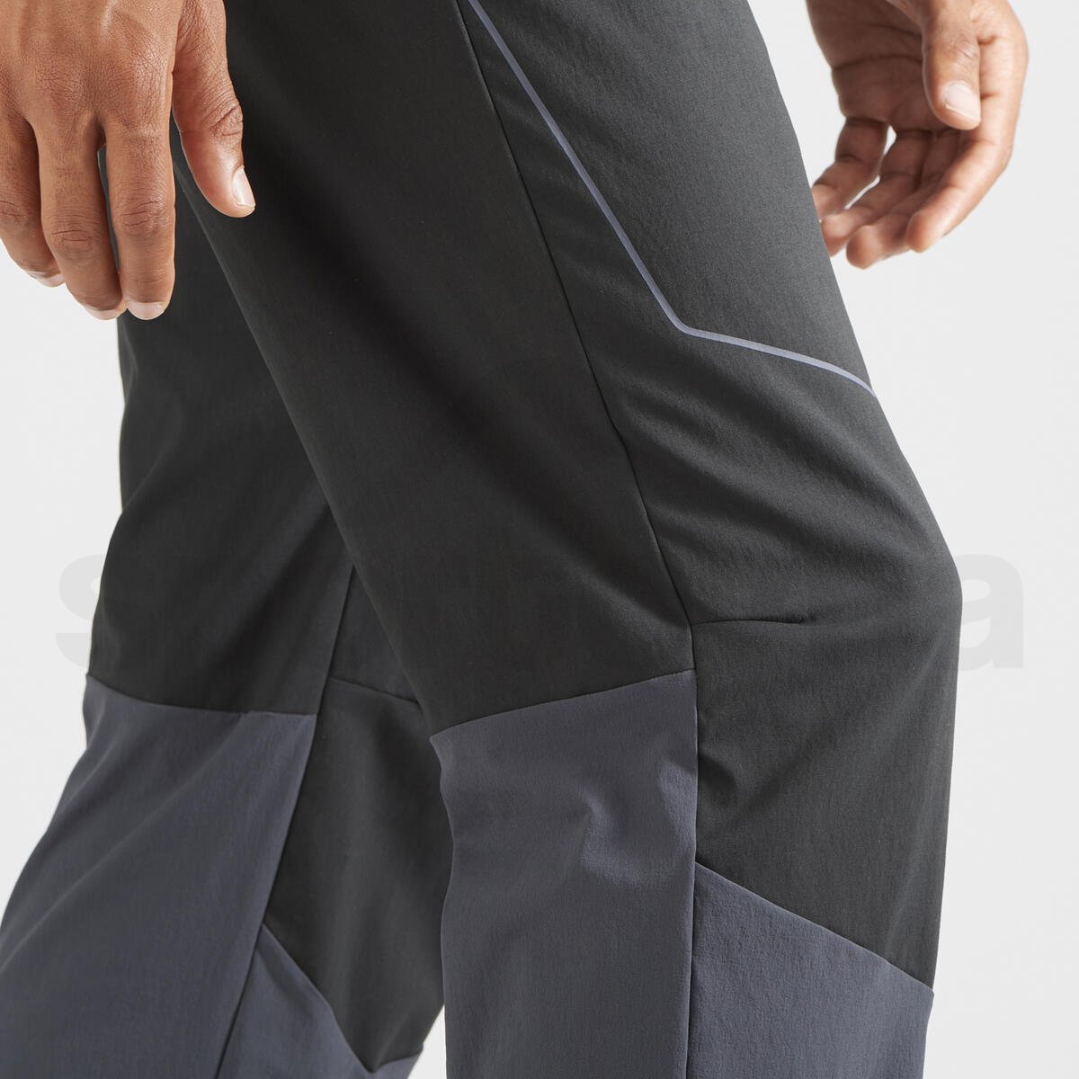 Kalhoty Salomon WAYFARER SECURE M - šedá/černá (standardní délka)
