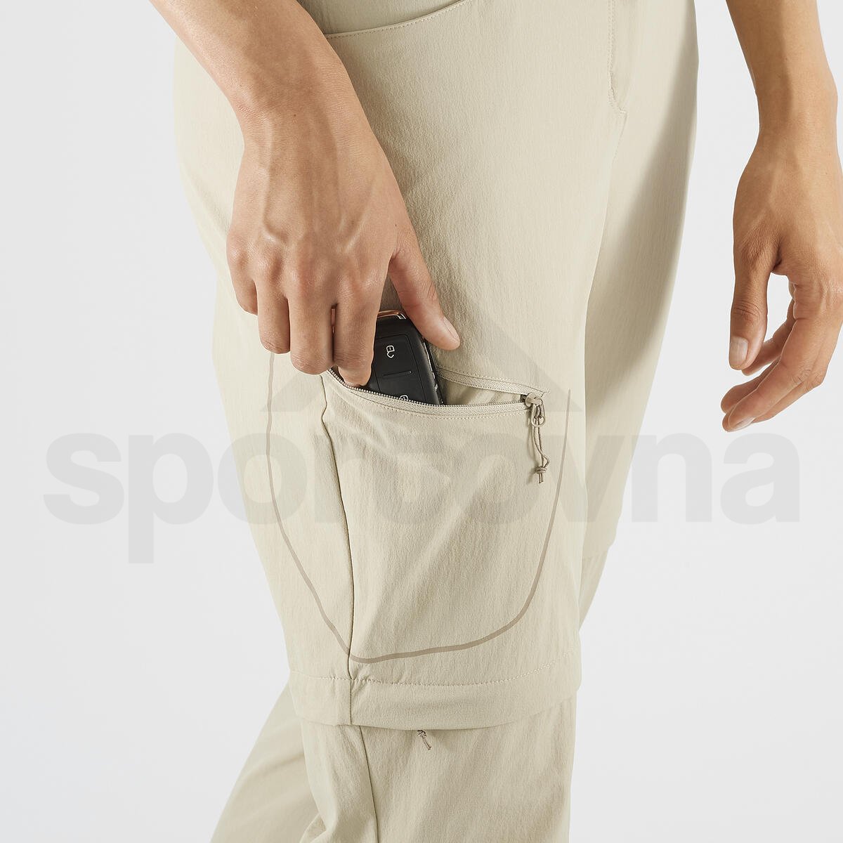 Kalhoty Salomon WAYFARER ZIP OFF PANTS W - béžová