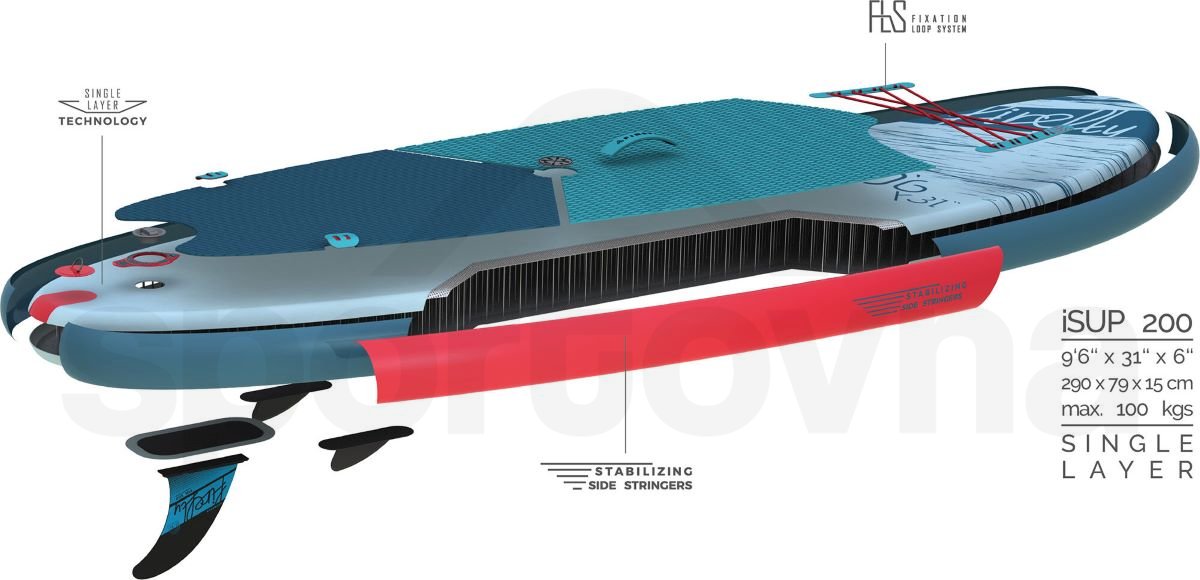 Sada na paddleboarding Firefly iSUP 200 III - modrá