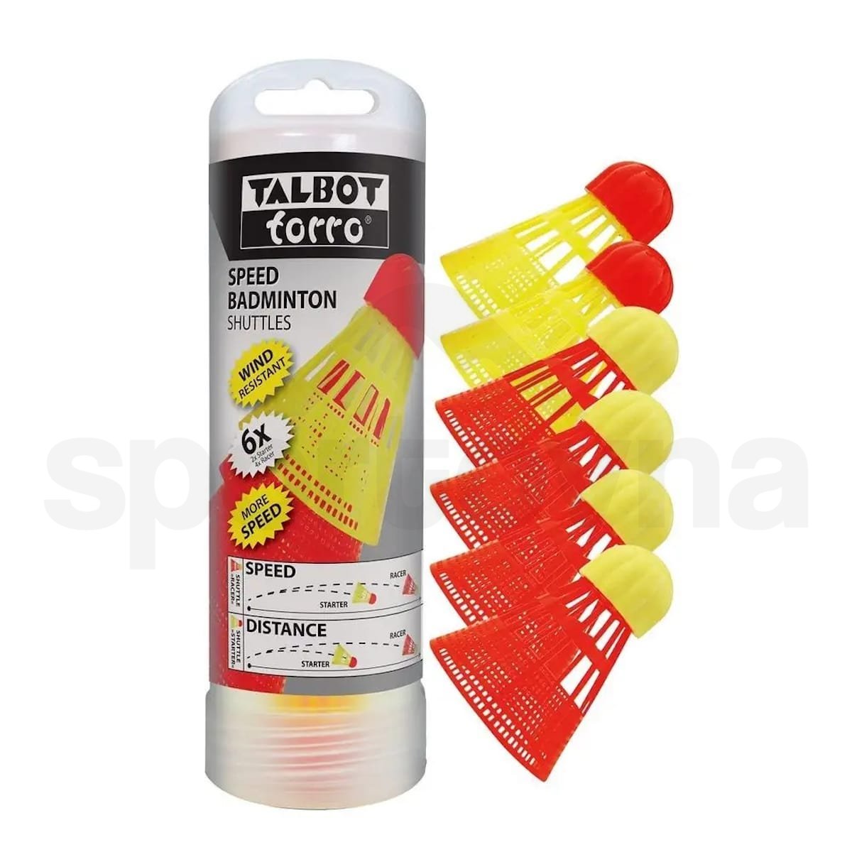 Badmintonové míčky Talbot Torro Speed Shuttles - žlutá/oranžová