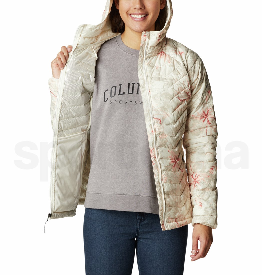 Bunda Columbia Powder Lite™ Hooded Jacket W - hnědá/růžová