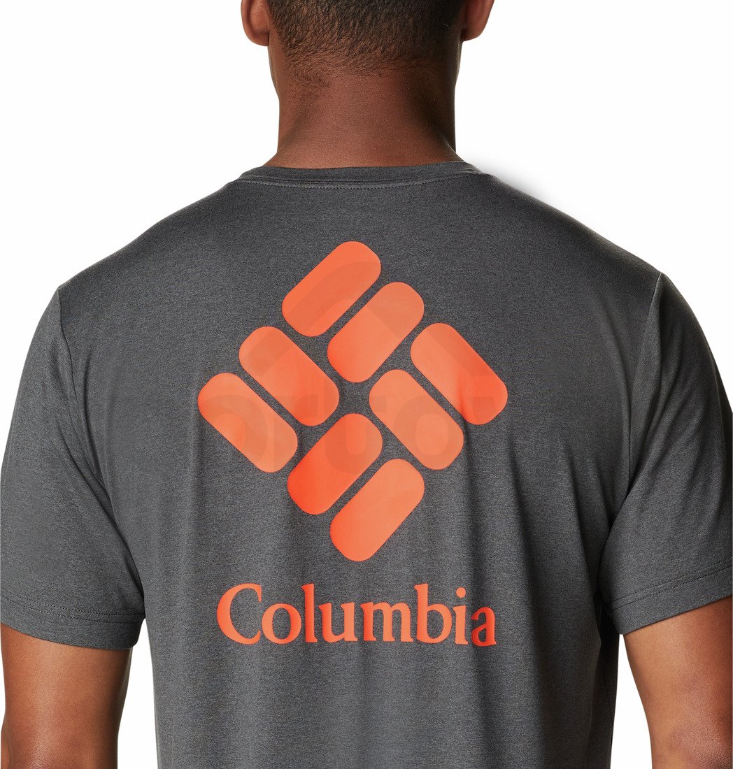 Tričko Columbia Tech Trail™ Graphic Tee M - tmavě sedá/oranžová