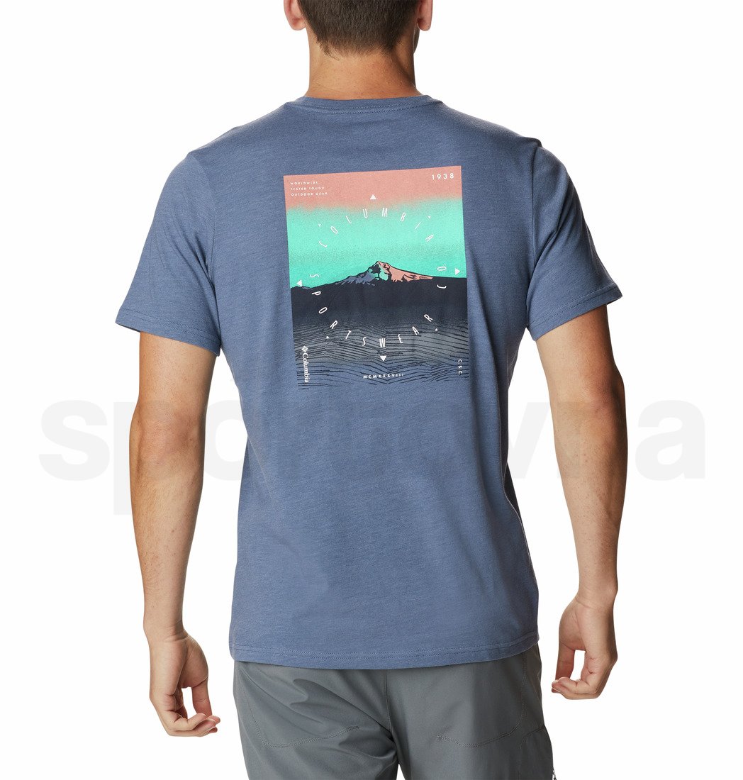Tričko Columbia High Dune™ Graphic Tee II M - modrá/potisk