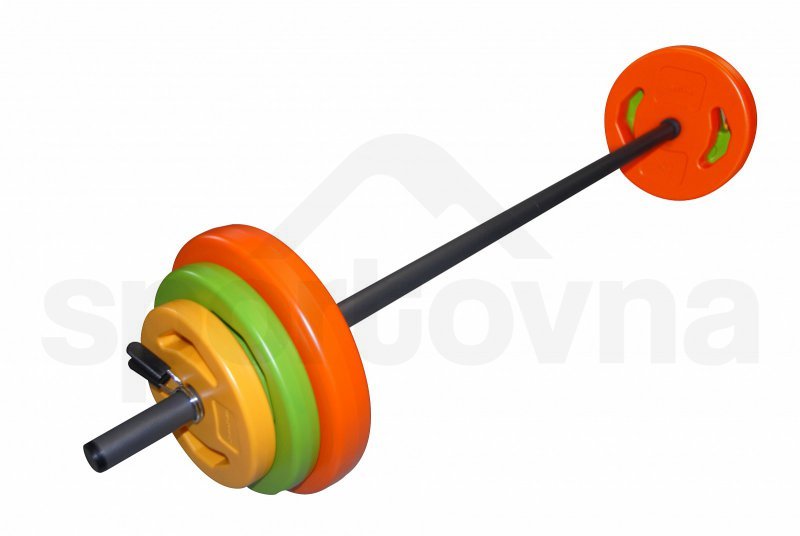 Činkový set Aerobic Tunturi Pump 20 kg - oranžová/zelená/žlutá