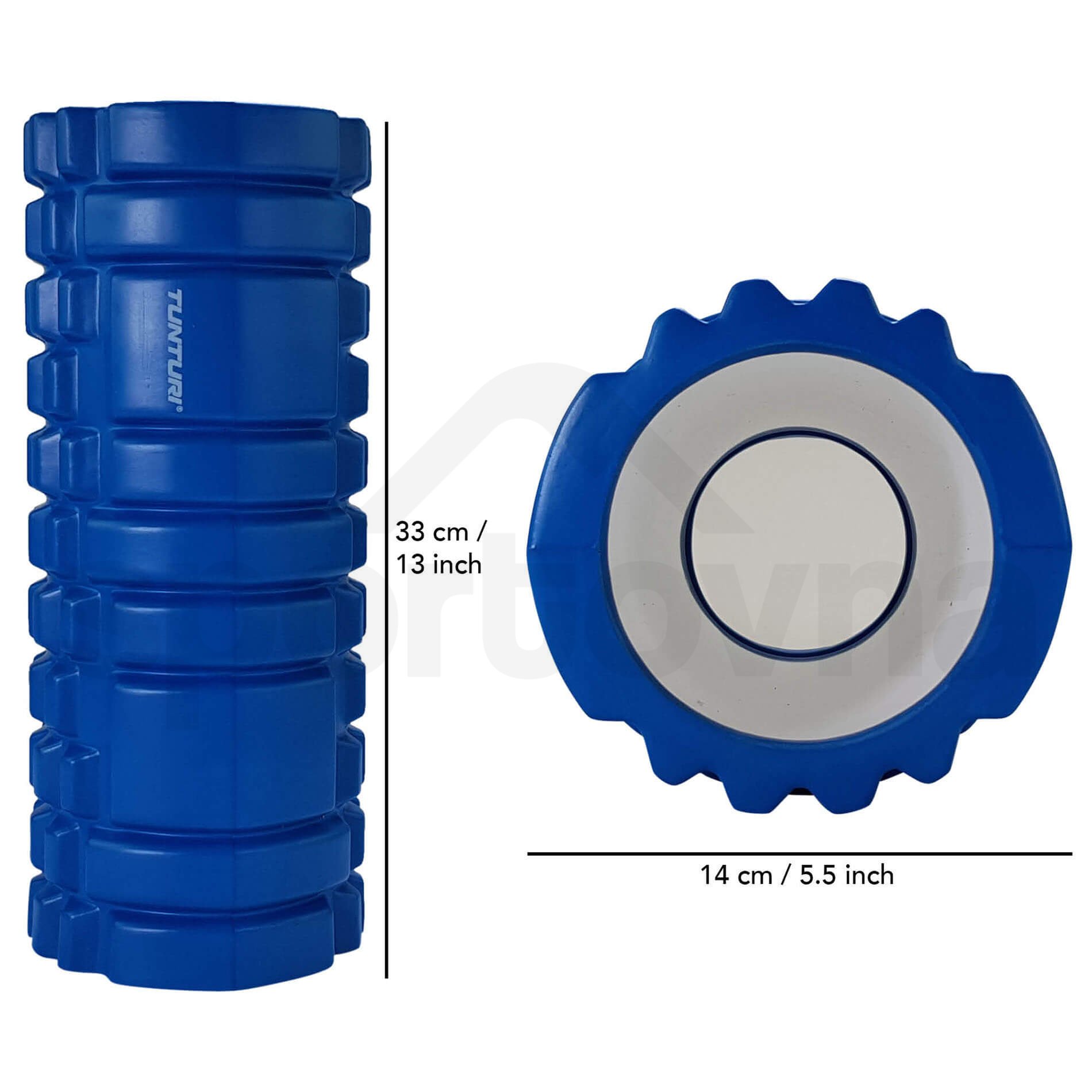 Masážní válec Foam Roller Tunturi 33 cm/13 cm - modrá