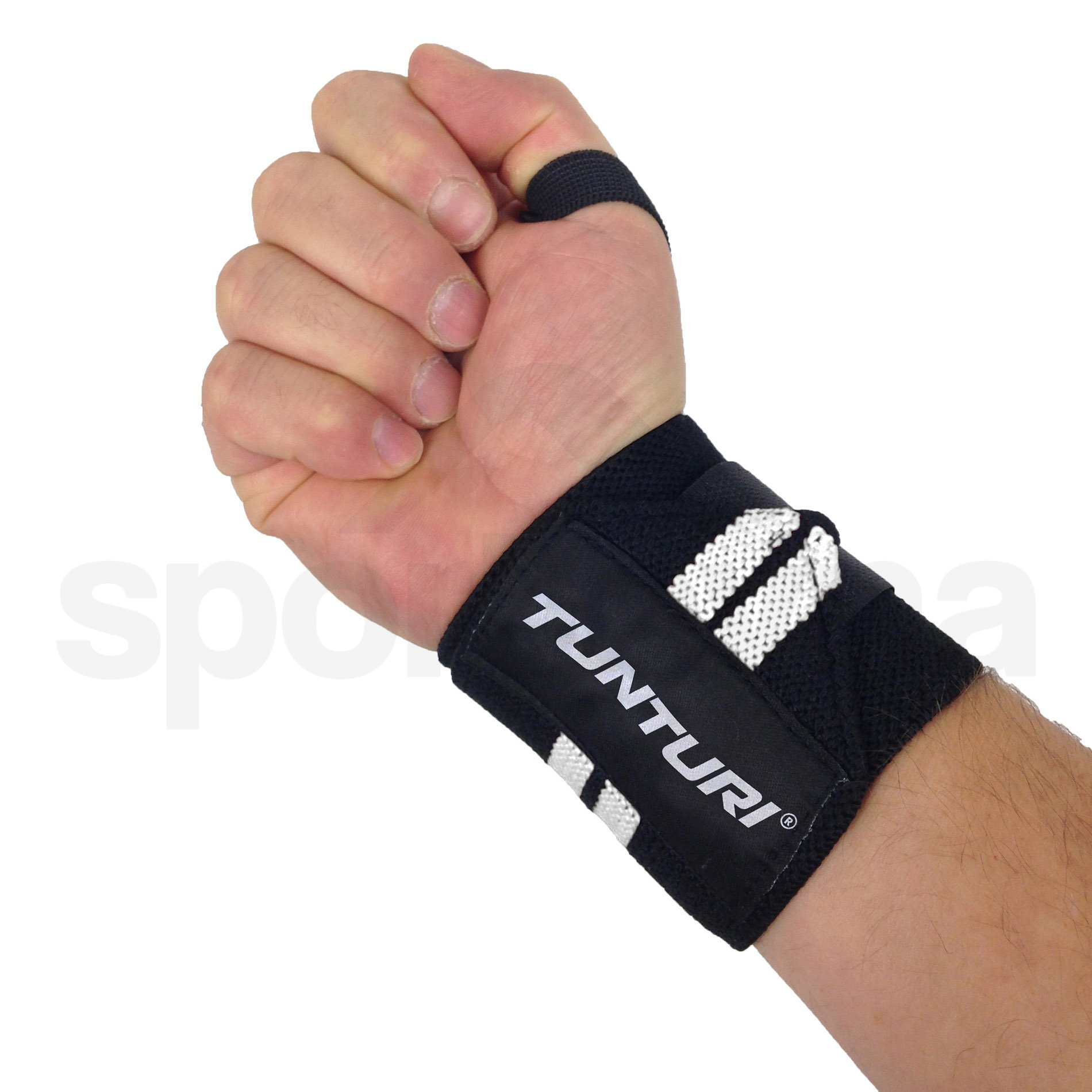 Bandáže zápěstí Tunturi Wrist Wraps pár - černá/bílá