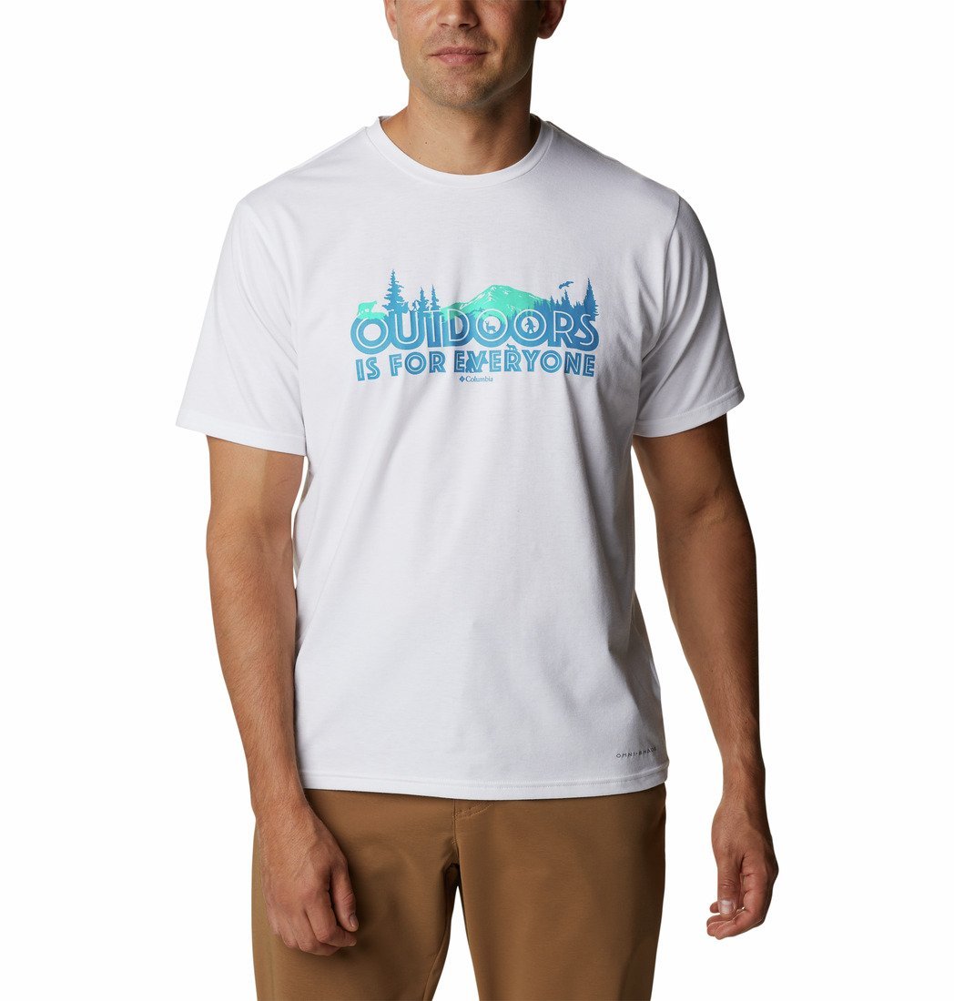 Columbia Pánske tričko s krátkym rukávom Sun Trek™ - bielo-modrá