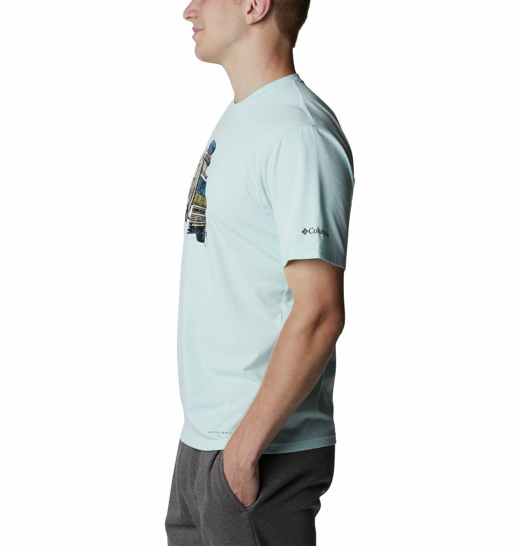 Columbia Pánske tričko s krátkym rukávom Sun Trek™ Graphic Tee M - modrá