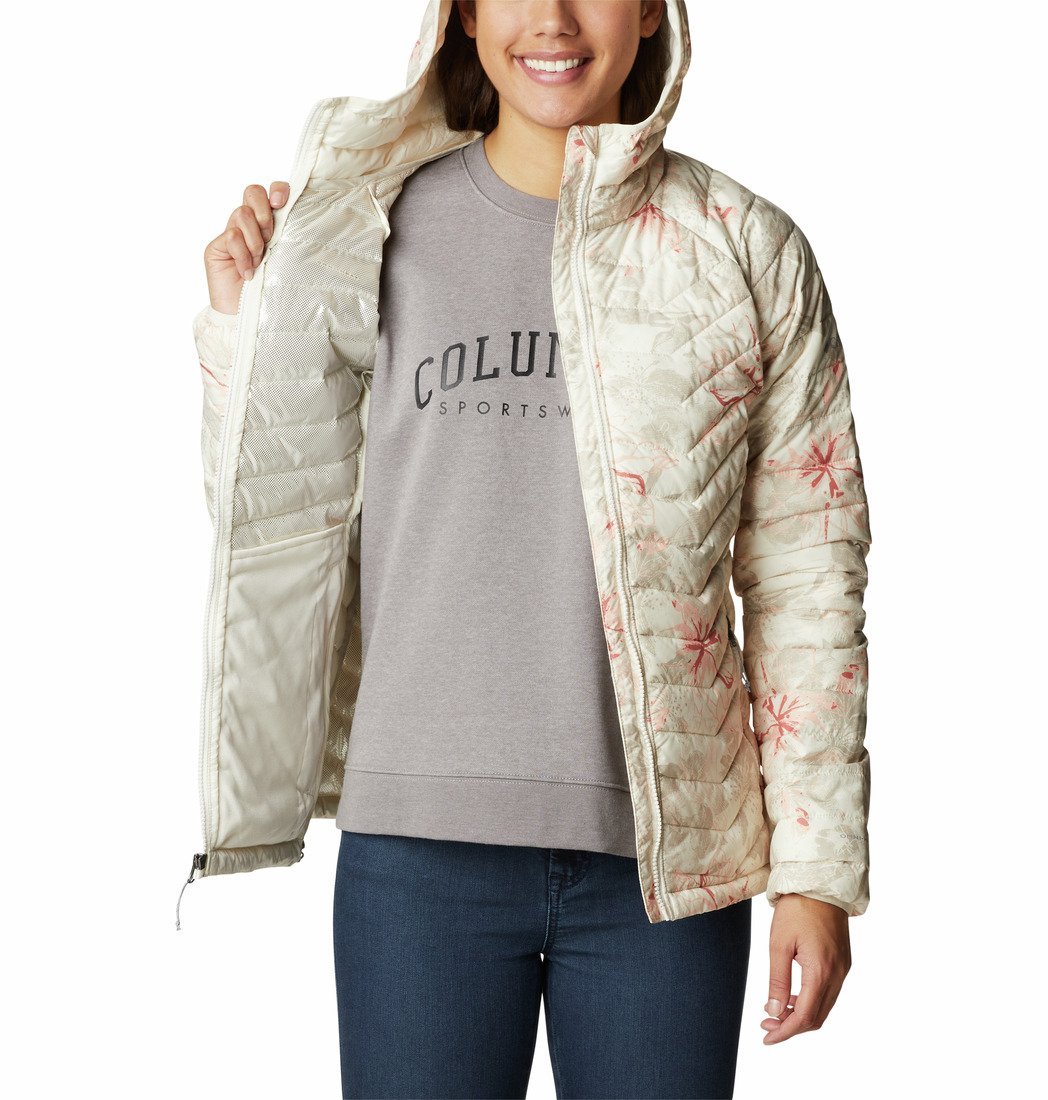 Bunda Columbia Powder Lite™ Hooded Jacket W - béžová/ružová