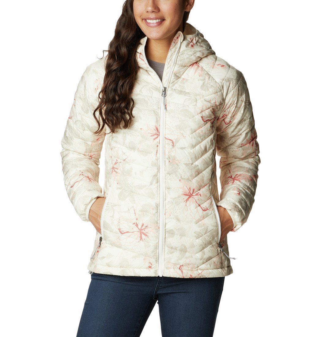 Bunda Columbia Powder Lite™ Hooded Jacket W - béžová/ružová