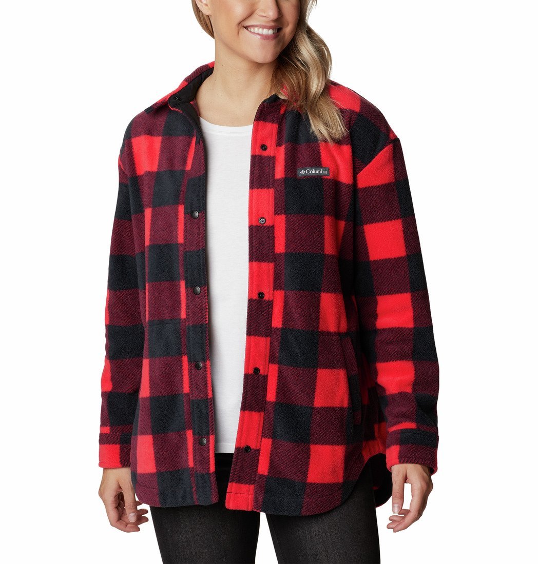 Košeľa Columbia Benton Springs™ Shirt Jacket W - červená/čierna