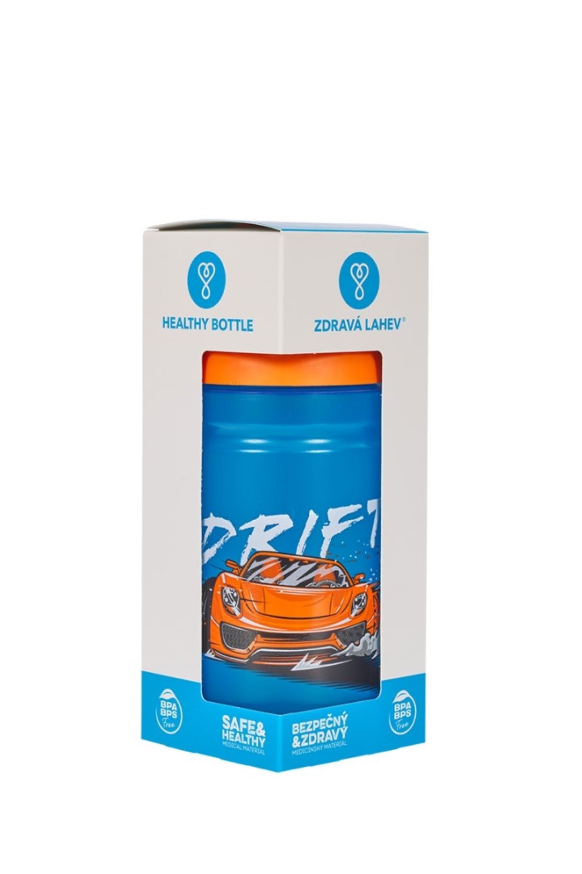Fľaša Zdravá láhev Drift (500 ml) - modrá/oranžová