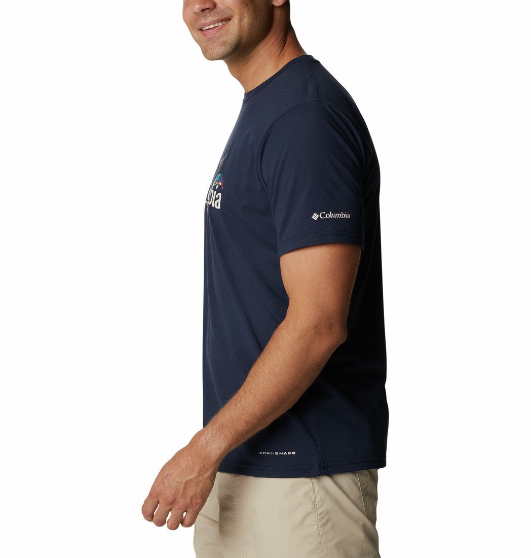 Tričko Columbia pánske s krátkym rukávom Sun Trek™ Graphic Tee M - tmavomodrá