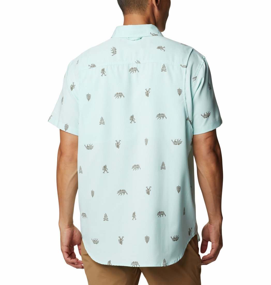 Tkaná košeľa Columbia Utilizer™ s potlačou a krátkym rukávom M - svetlomodrá/svetlosivá
