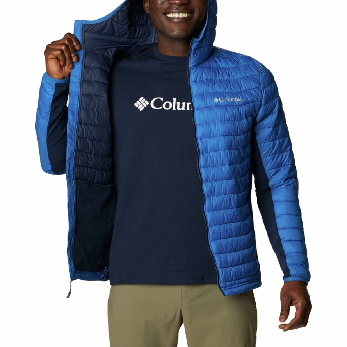 Bunda s kapucňou Columbia Powder Pass™ M - modrá
