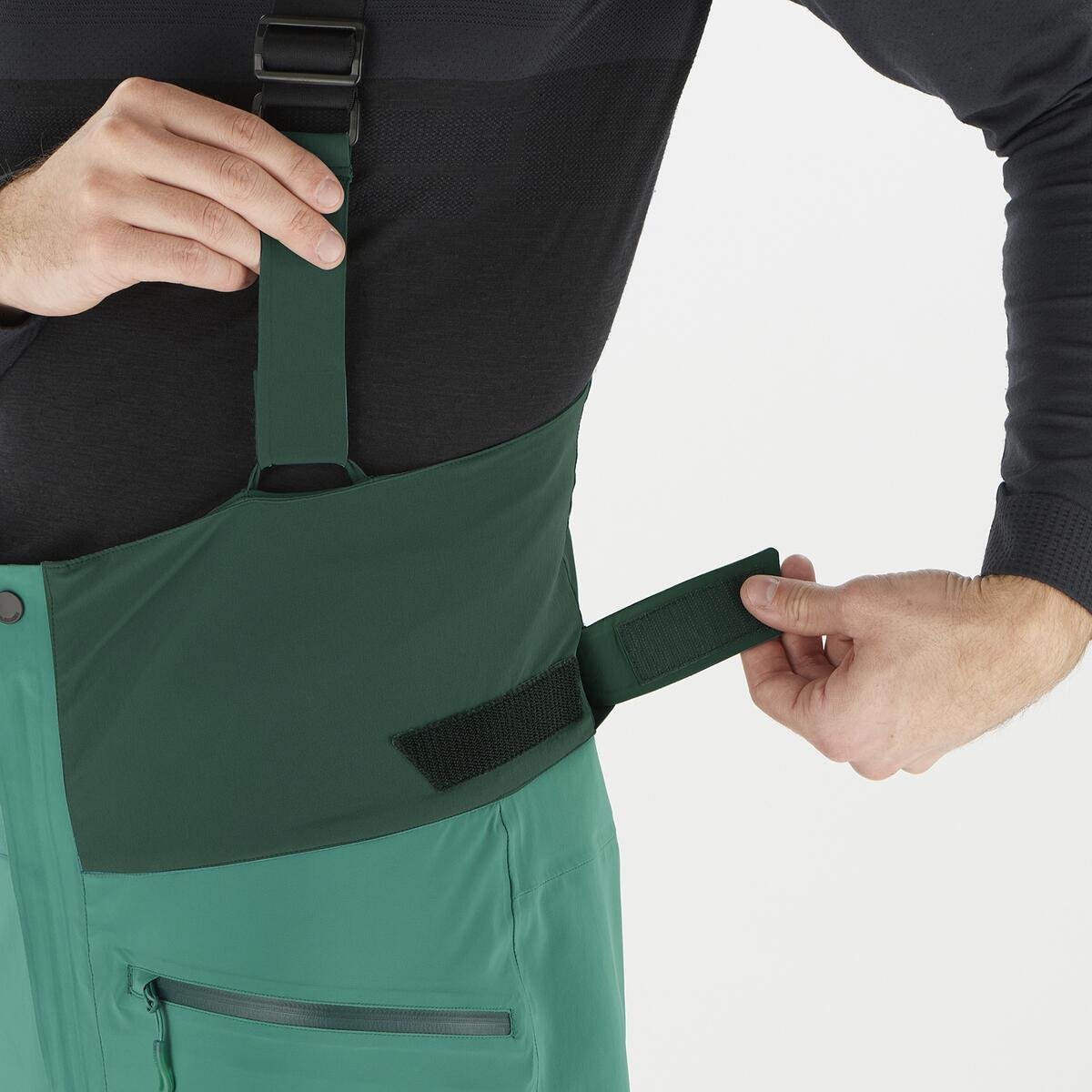 Nohavice Salomon Brilliant Suspenders M - zelená (predĺžená dĺžka)