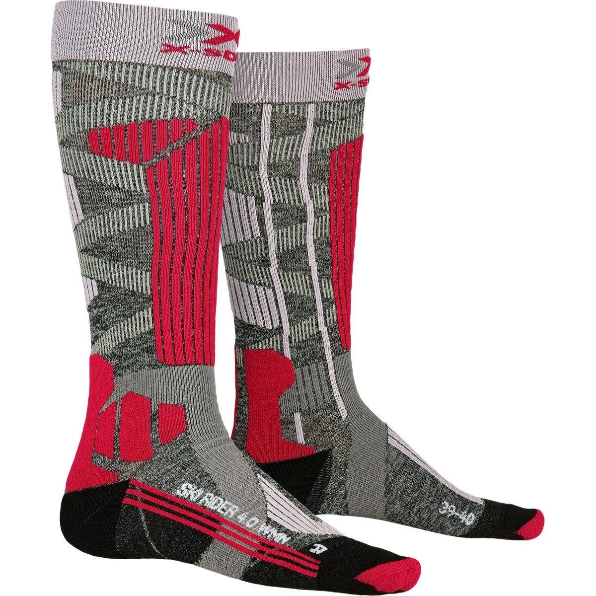 Ponožky X-Bionic Ski Rider 4.0 W - sivá/červená