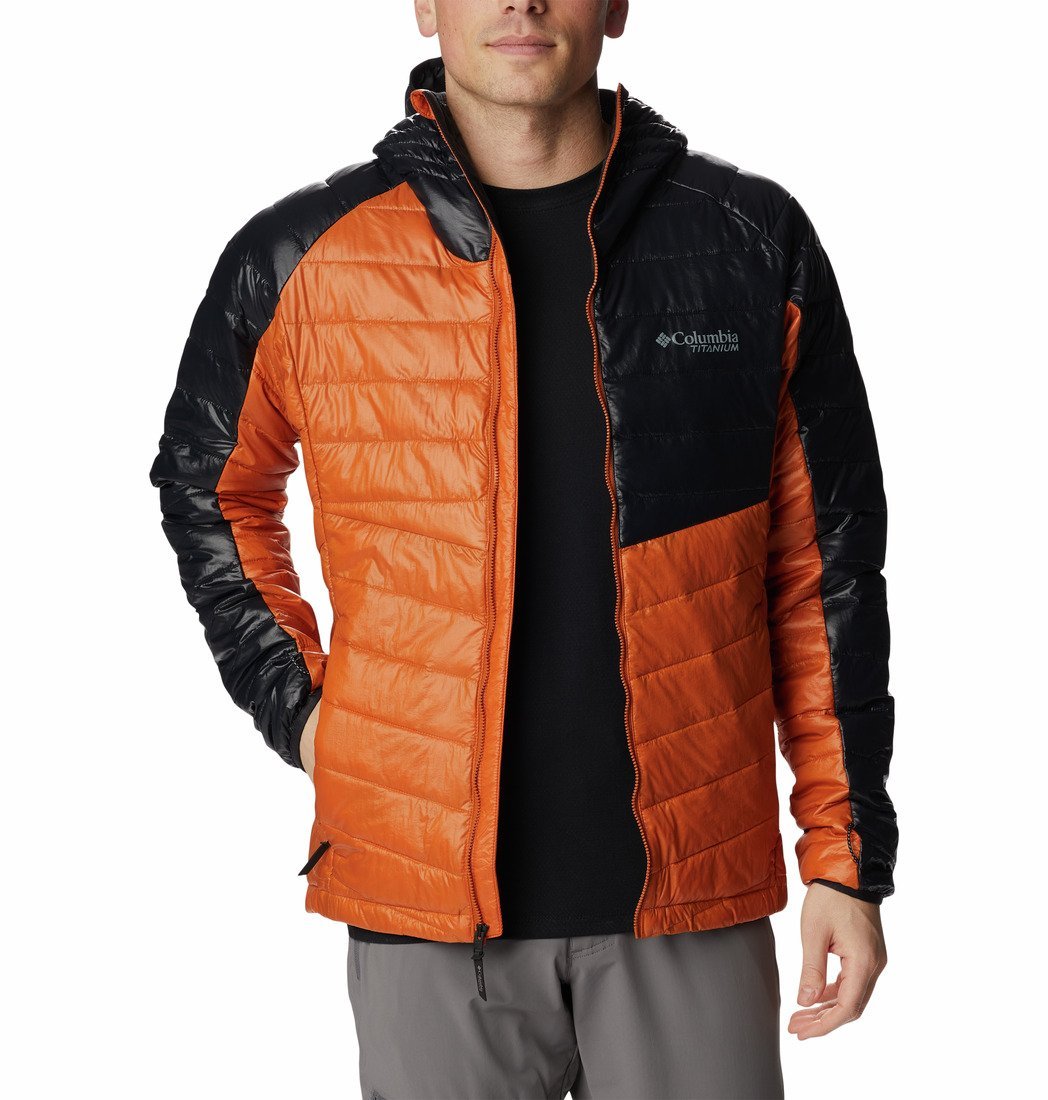 Bunda Columbia Platinum Peak™ Hooded Jacket M - oranžová/čierna