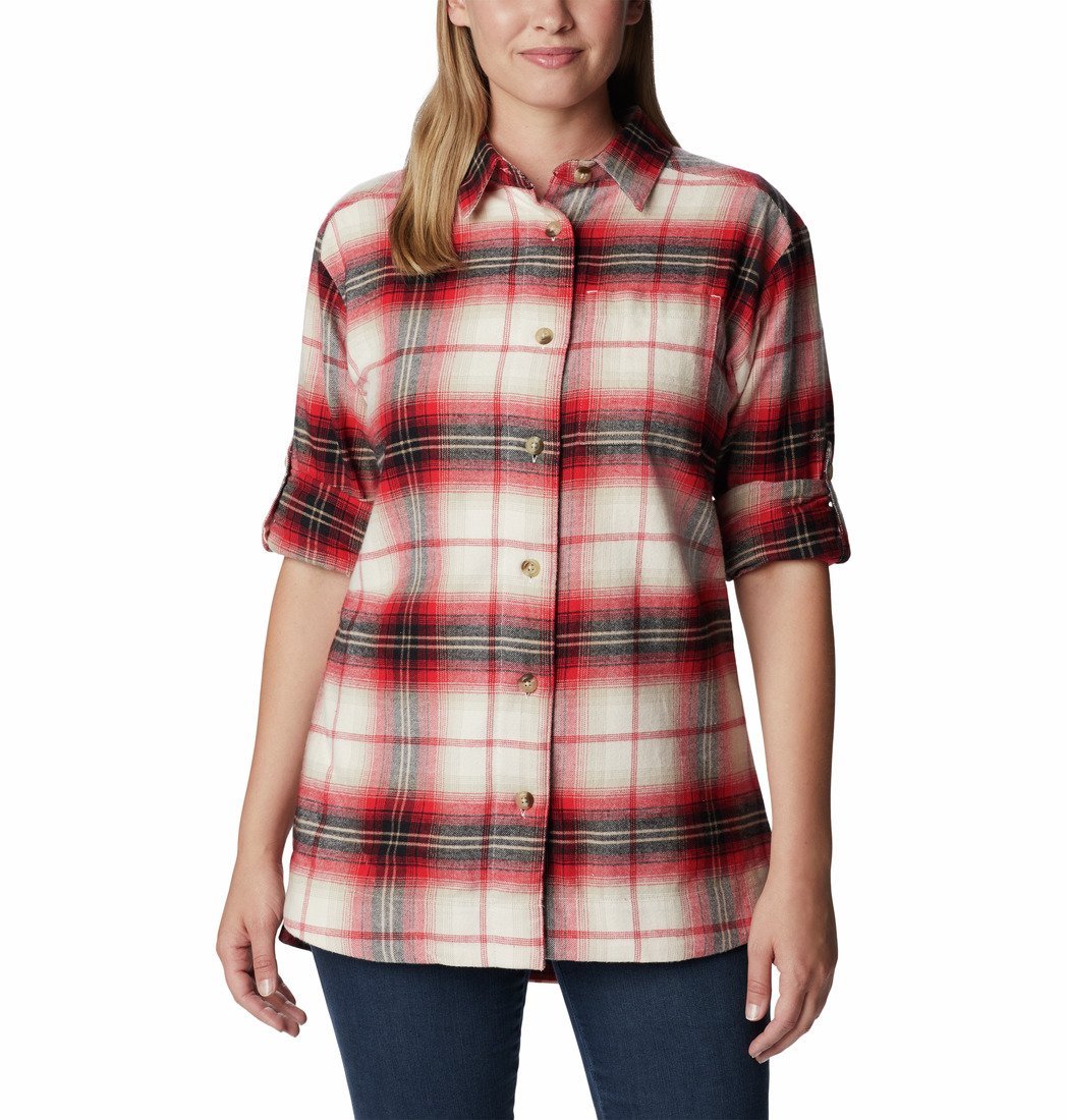 Košeľa Columbia Holly Hideaway™ Flannel Shirt W - červená/biela