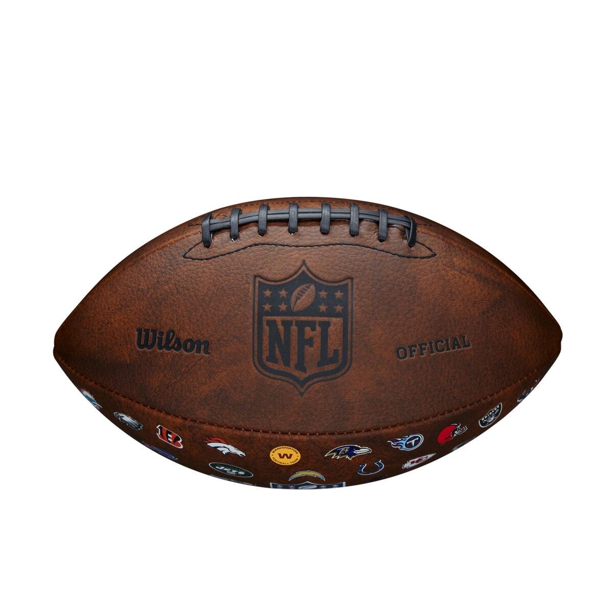 Lopta Wilson NFL Off Throwback 32 Logo tímu - hnedá